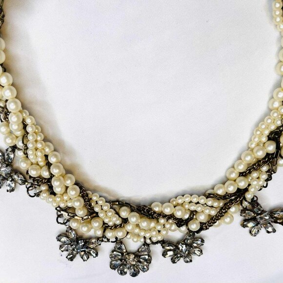 Vintage Braided Pearl Necklace with Bronze Findings – Handmade – 47 cm - Picture 5 of 11